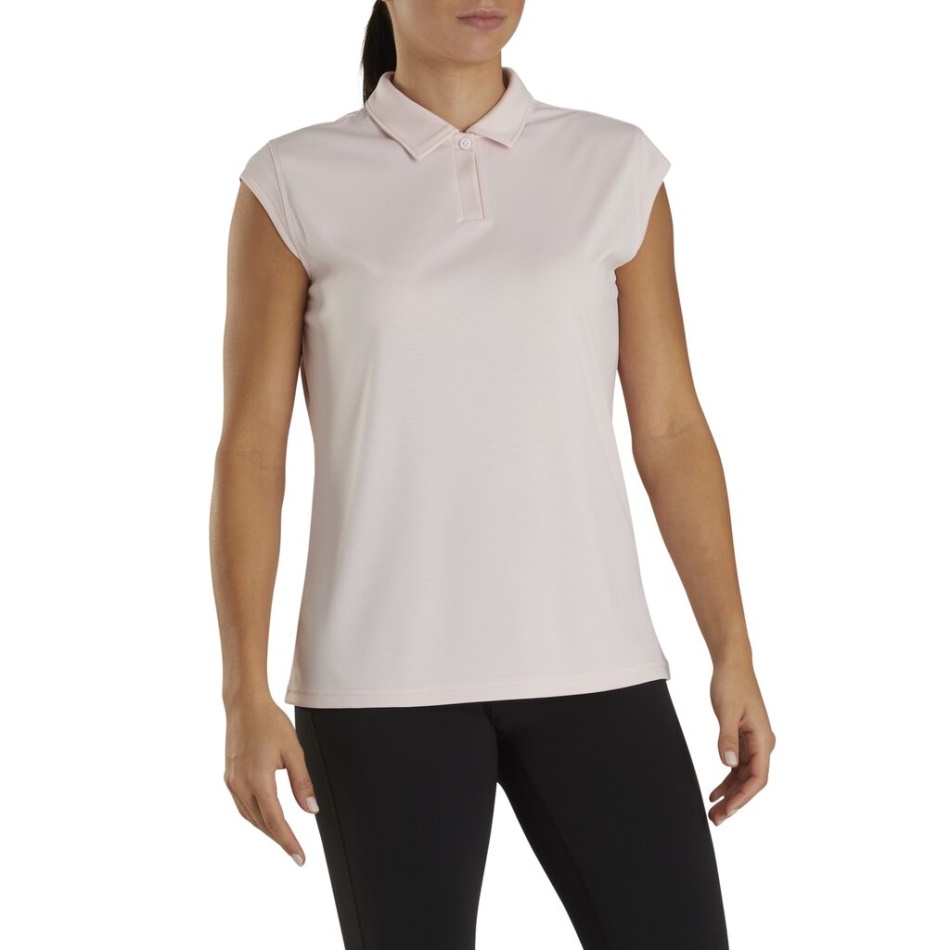 Manga Curta Rosa Blush Risca De Giz Feminino Estilo Da Estação Anterior Footjoy Pt