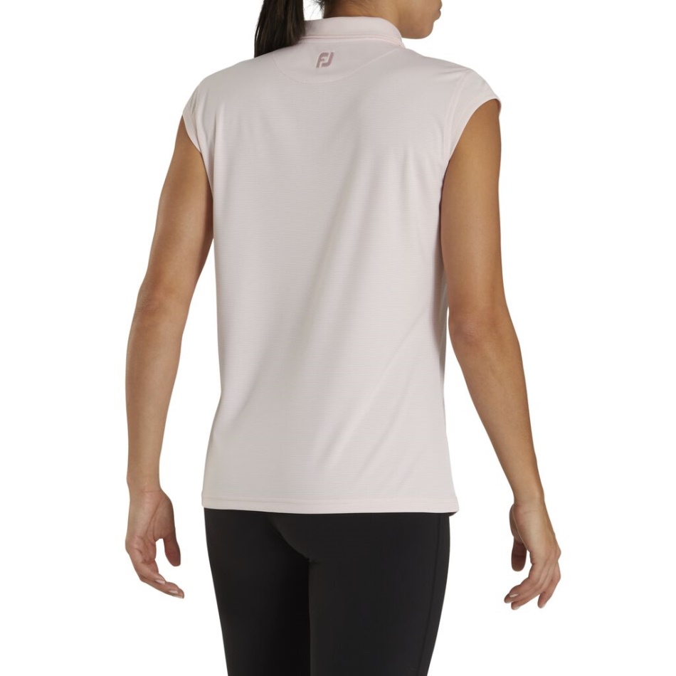 Manga Curta Rosa Blush Risca De Giz Feminino Estilo Da Estação Anterior Footjoy Pt