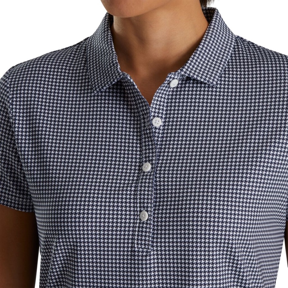 Marinho Footjoy Pt Houndstooth Lisle Mulheres