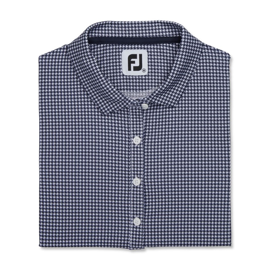 Marinho Footjoy Pt Houndstooth Lisle Mulheres