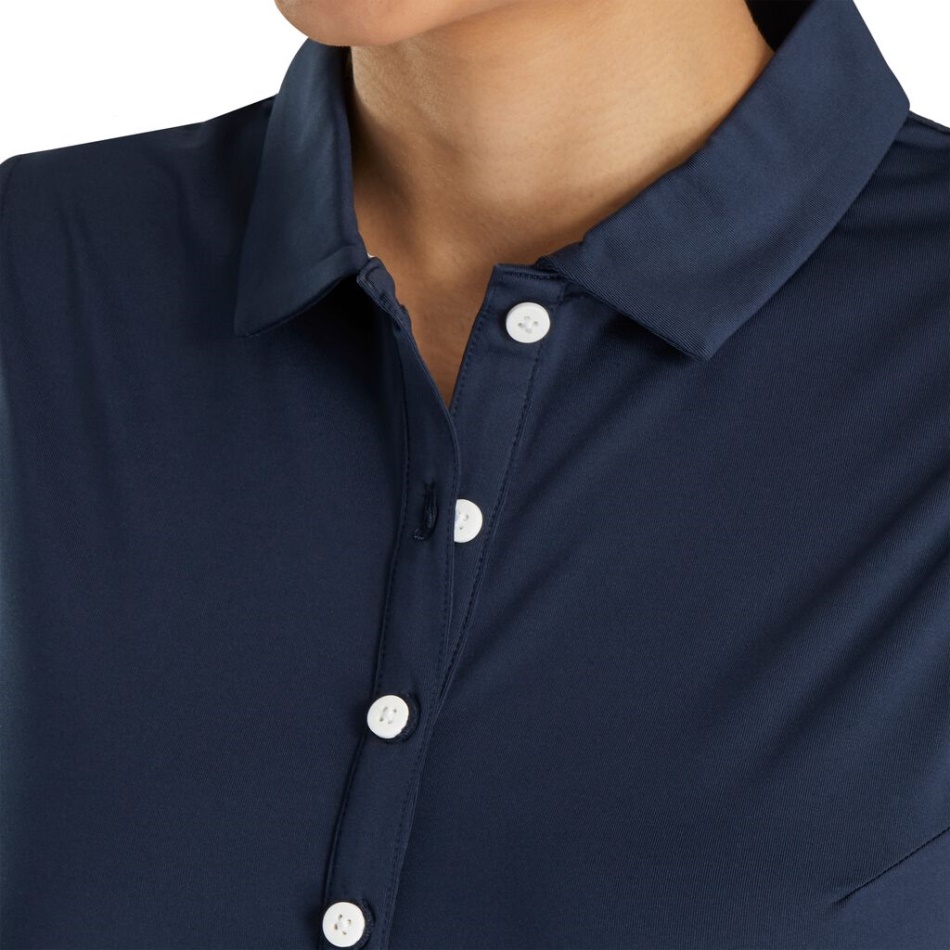 Marinho Sólido Lisle Sem Mangas Mulheres Footjoy Pt