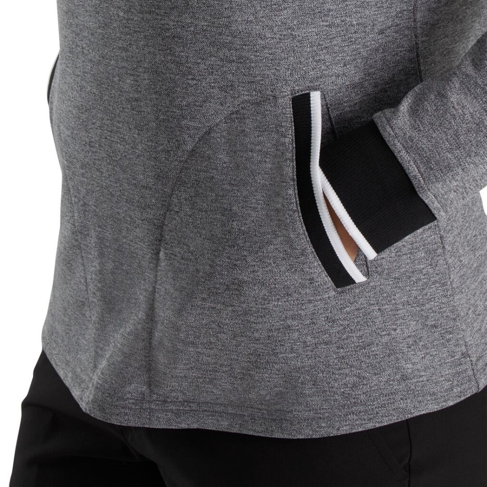 Meia-zip De Lã Nas Costas Pique Mid-layer Feminino Preto Urze Footjoy Pt