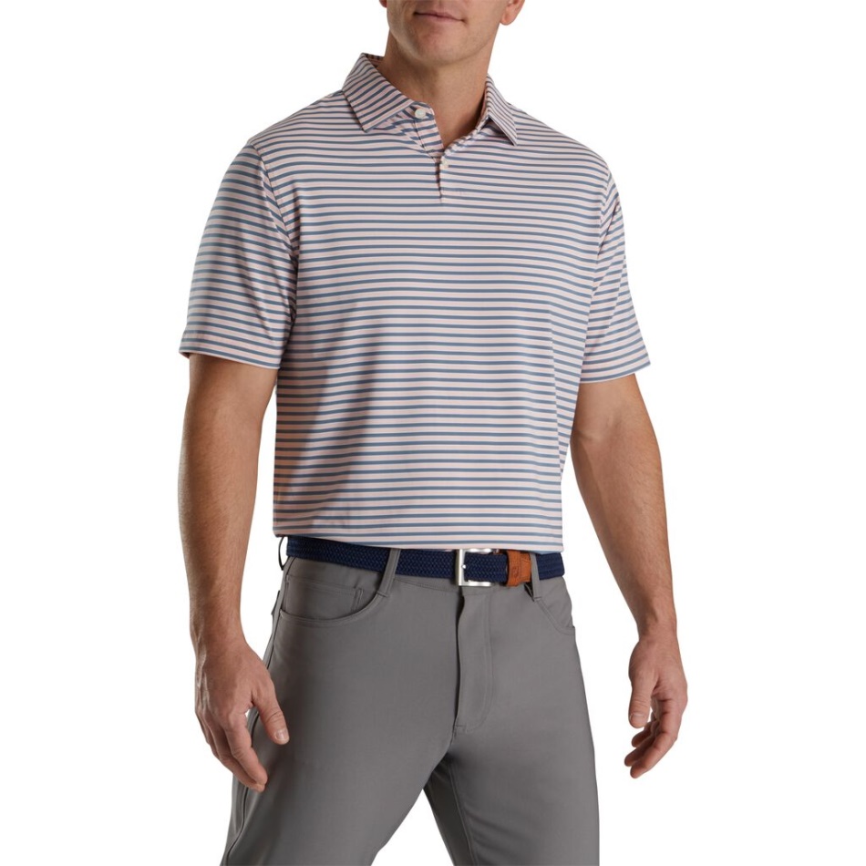 Mini Listra Regimental Lisle Auto Colar Quartzo Rosa-grafite-branco Footjoy Pt