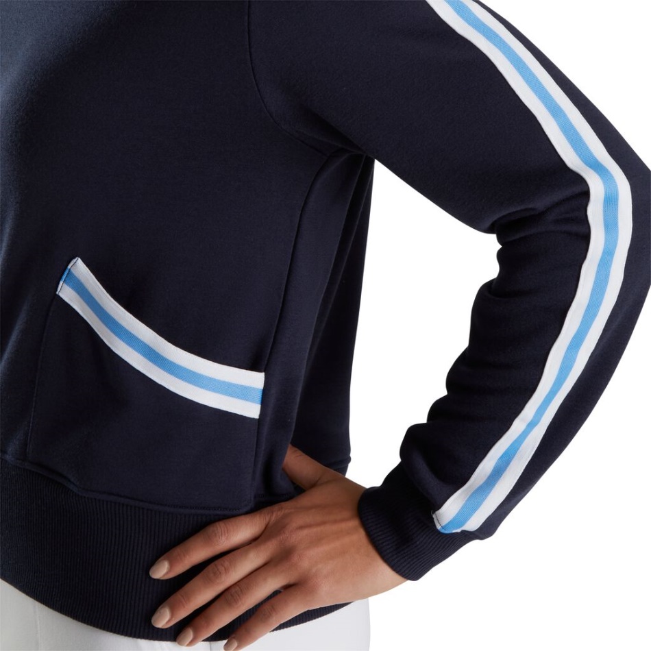 Moletom Azul Marinho Com Gola Redonda Feminina Footjoy Pt