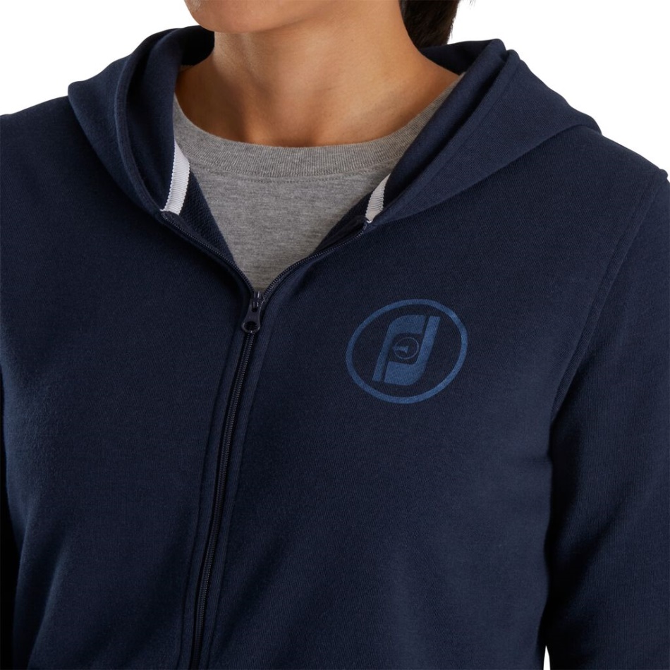 Moletom Com Capuz Navy Footjoy Pt Fj Heritage Feminino - Estilo Da Estação Anterior