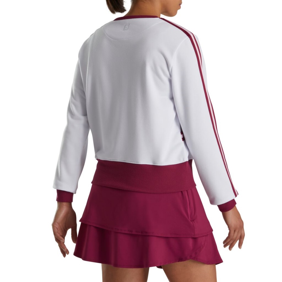 Moletom Decote Careca Feminino Branco Footjoy Pt