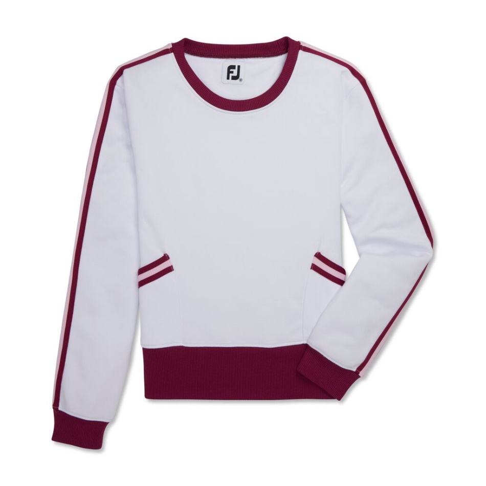 Moletom Decote Careca Feminino Branco Footjoy Pt