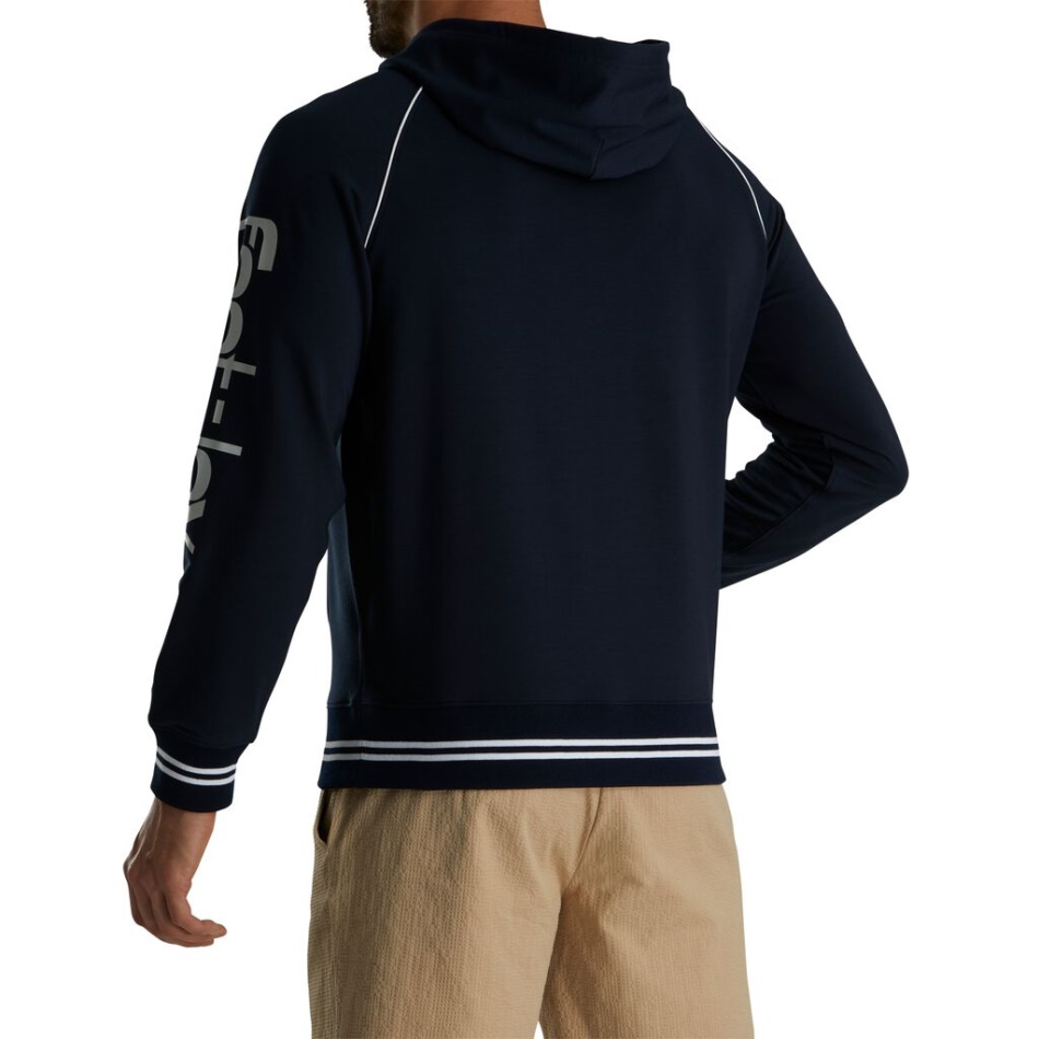 Moletom Raglan Francês Terry Com Capuz Marinho Footjoy Pt
