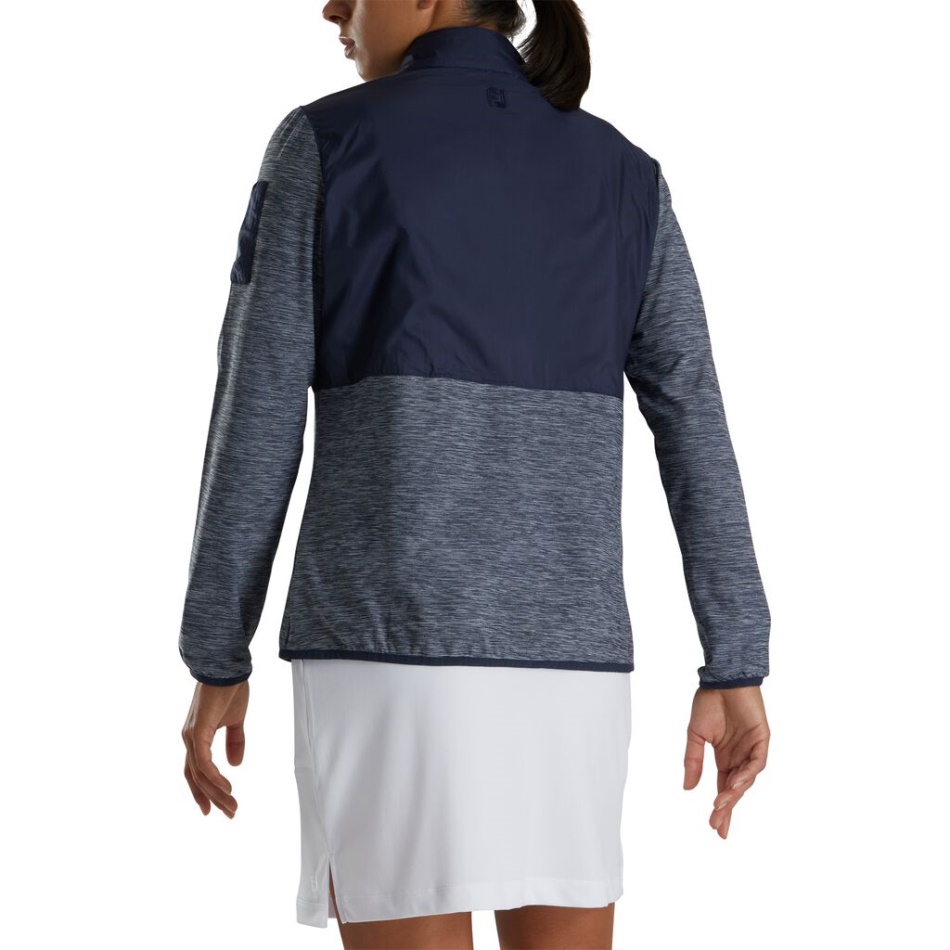 Navy Footjoy Pt Full-zip Space Dye Mid-layer Feminino