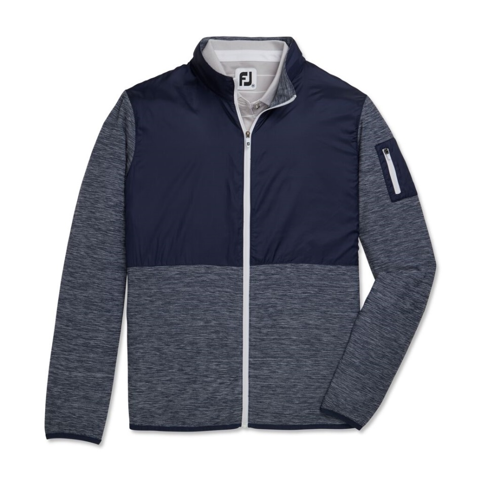 Navy Footjoy Pt Full-zip Space Dye Mid-layer Feminino