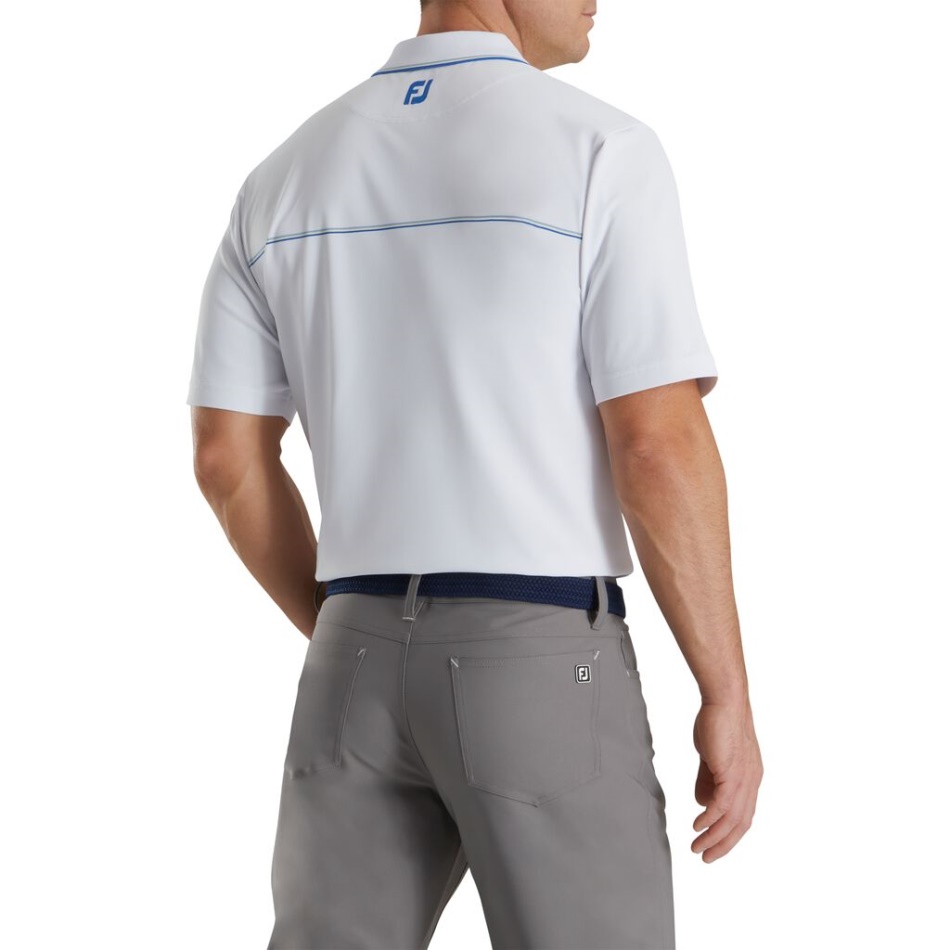 Pequenos Detalhes Gola Malha Piquê Stretch Branco Footjoy Pt