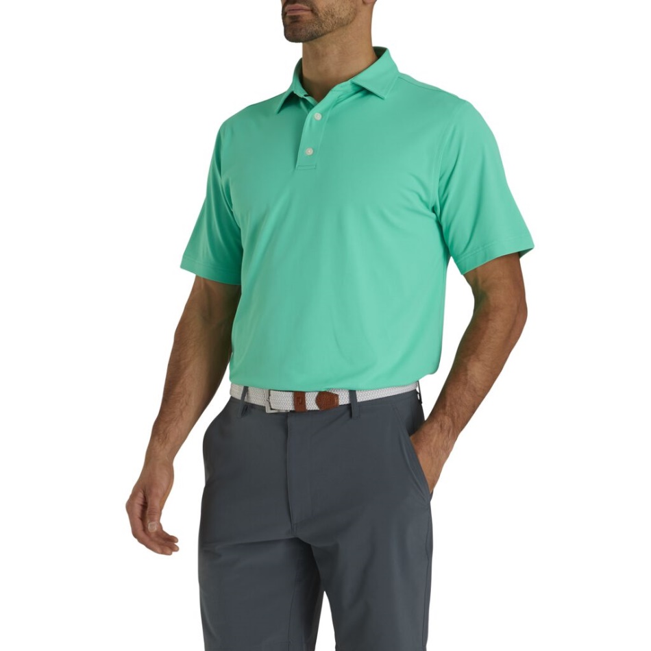 Piquet Stretch De Desempenho Sólido Autocolante Footjoy Pt Spearmint