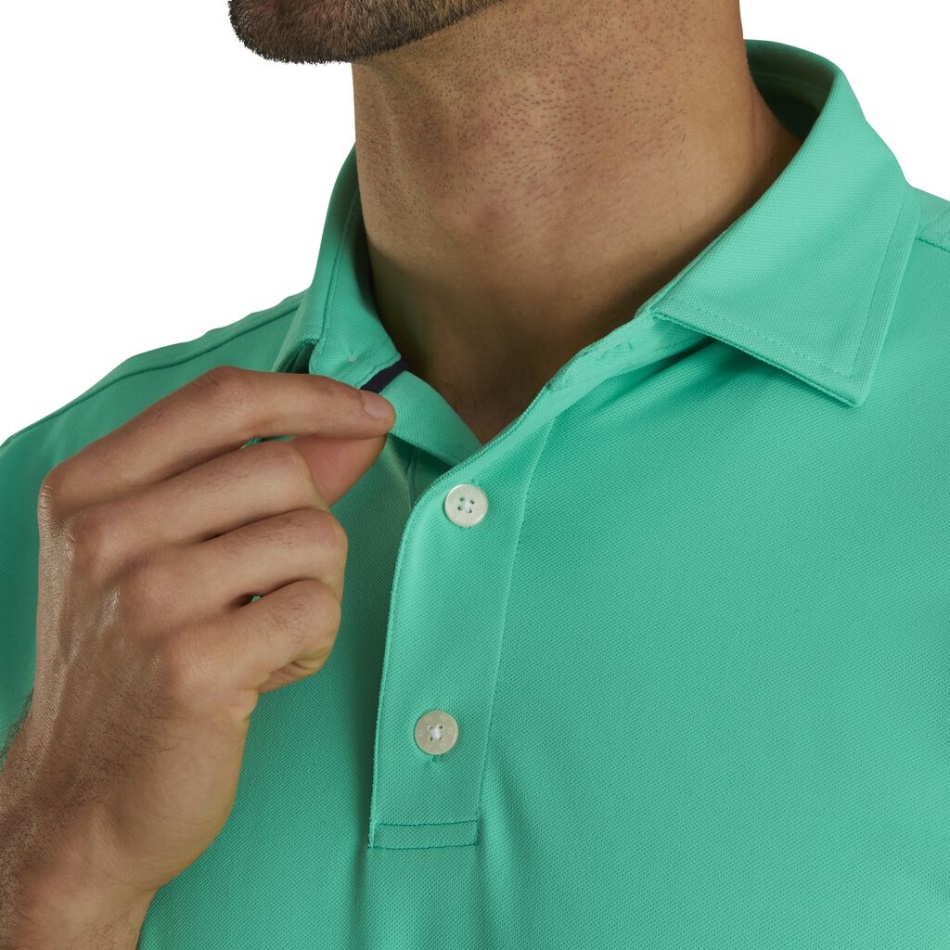 Piquet Stretch De Desempenho Sólido Autocolante Footjoy Pt Spearmint