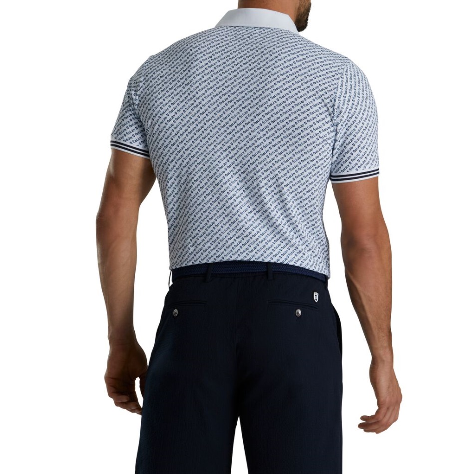 Polo Branco Com Estampa Footjoy Pt Pique Fj