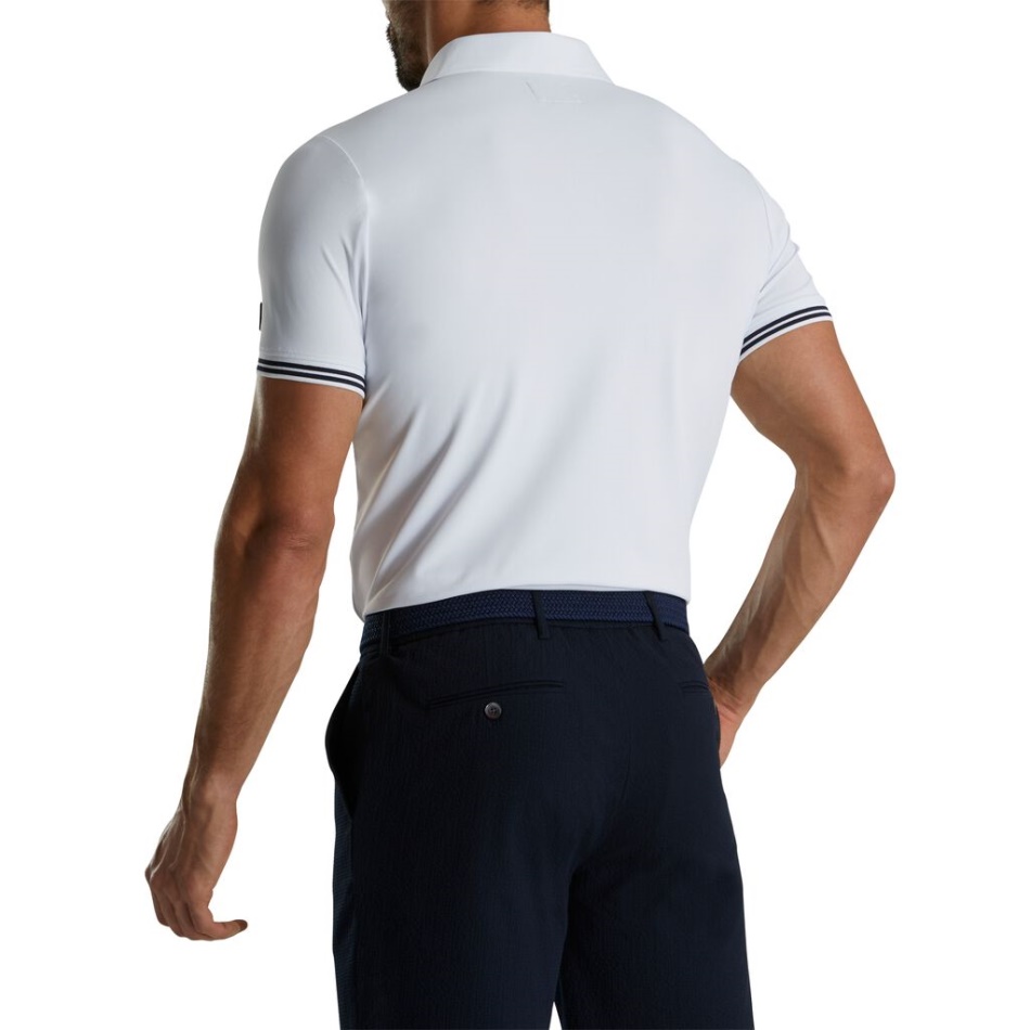 Polo Em Piquê Com Ponta Branca Footjoy Pt