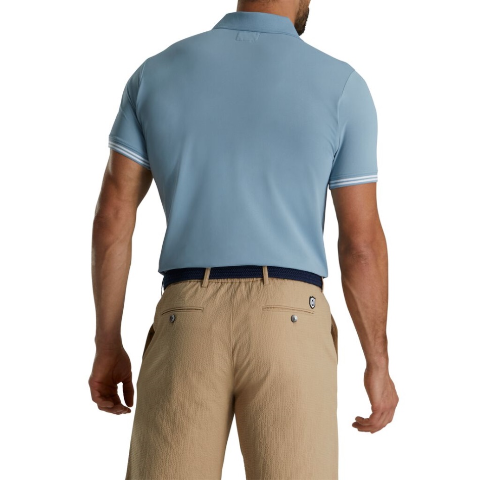 Polo Piquê Com Ponta Footjoy Pt Ashley Blue