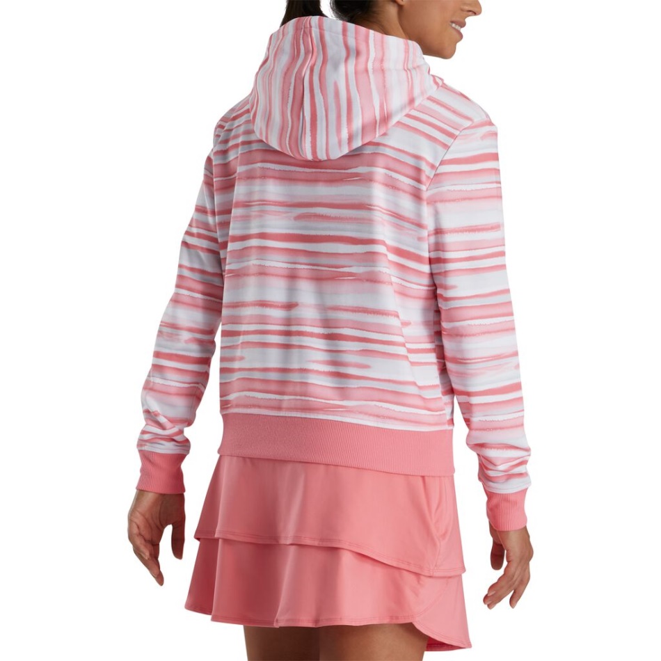 Pulôver Aquarela Feminino Com Capuz Coral Brilhante Footjoy Pt