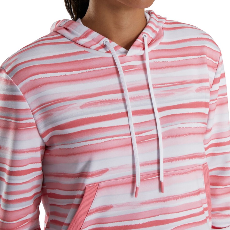 Pulôver Aquarela Feminino Com Capuz Coral Brilhante Footjoy Pt