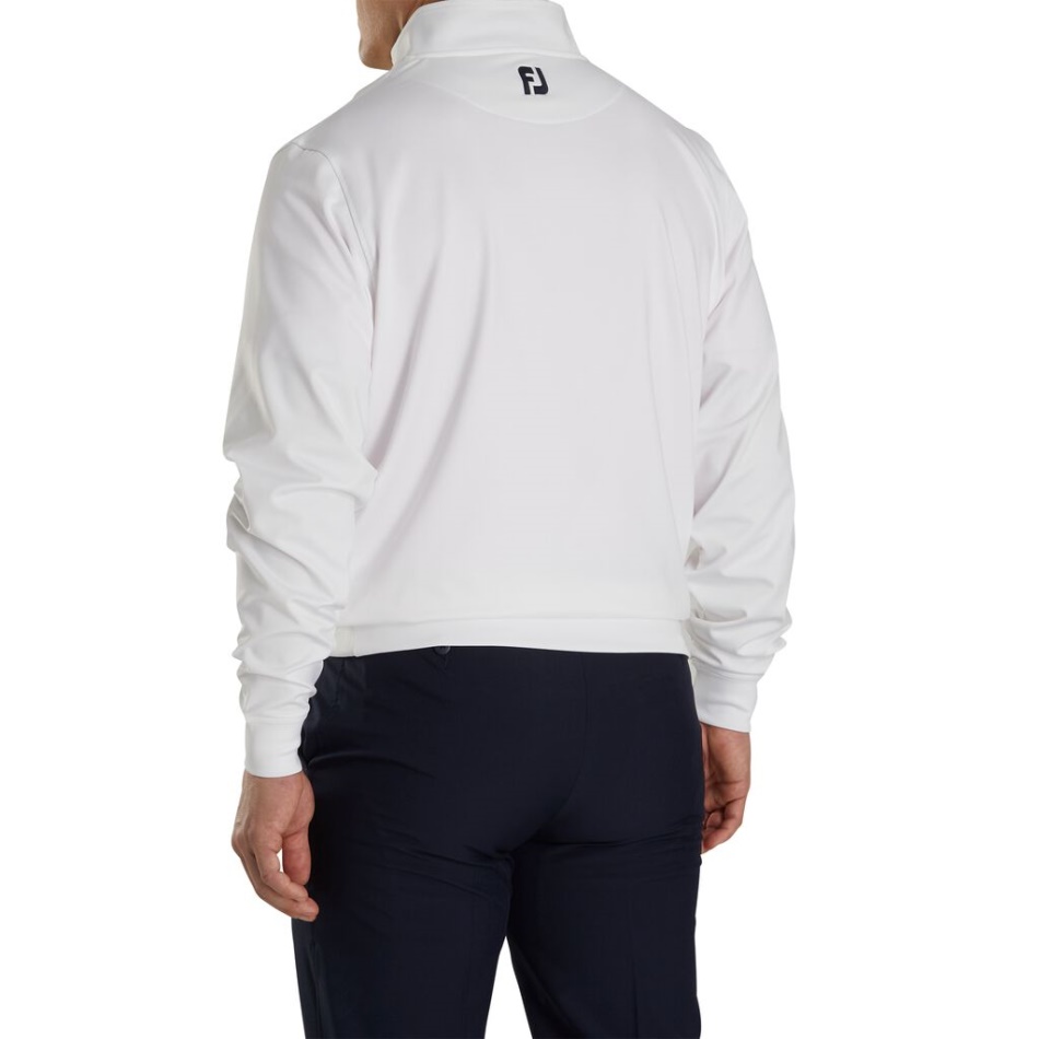 Pulôver Branco Footjoy Pt Com Meio Zíper