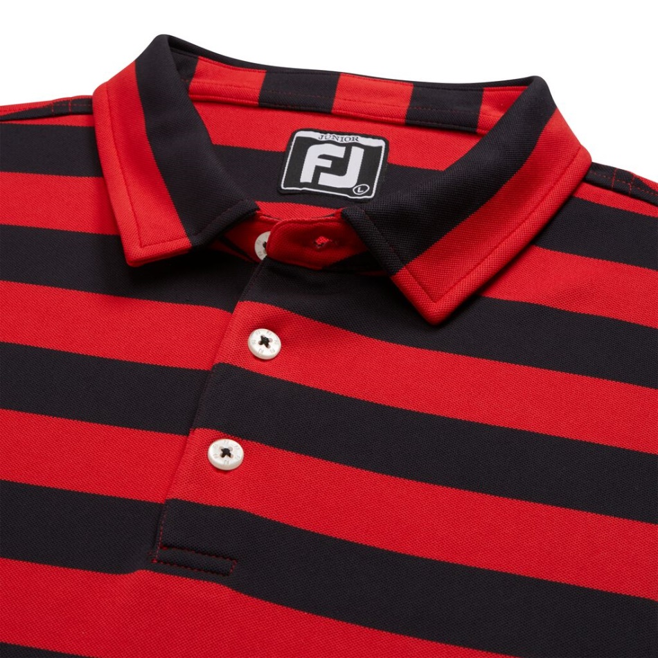 Rugby Stripe Pique Júnior Footjoy Pt Red-navy
