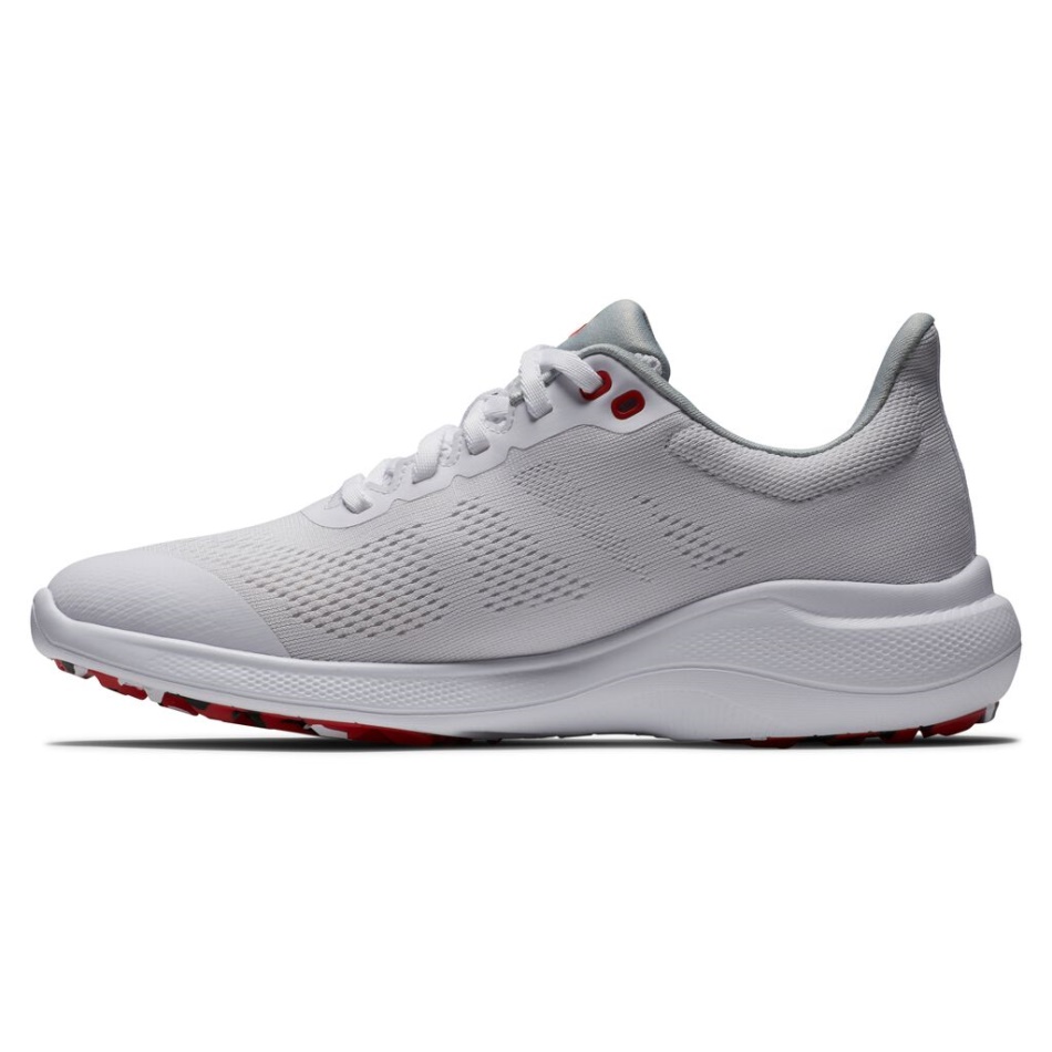 Sapato Feminino Footjoy Pt Flex Canada Branco-vermelho