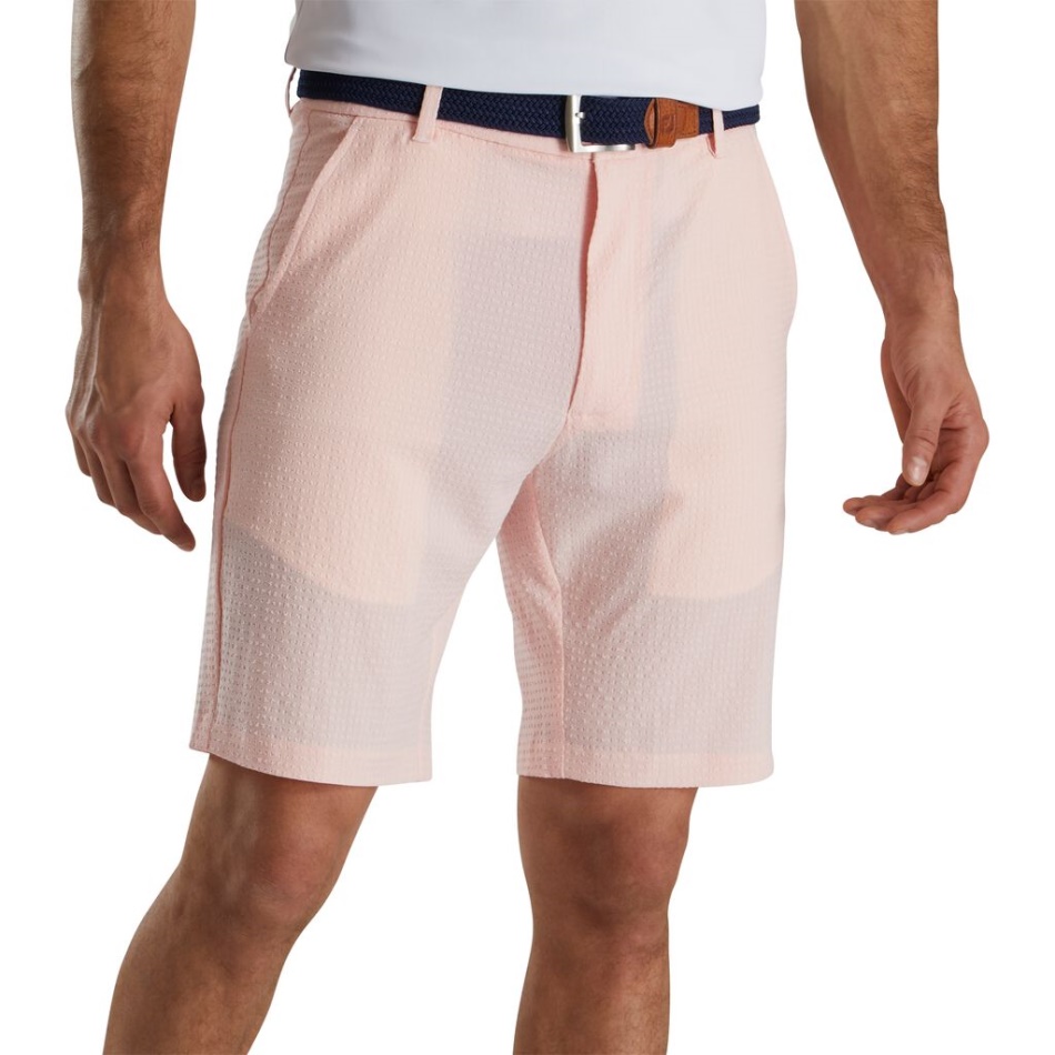 Shorts Listrados Rosa Quartzo 10 Costura Interna Footjoy Pt