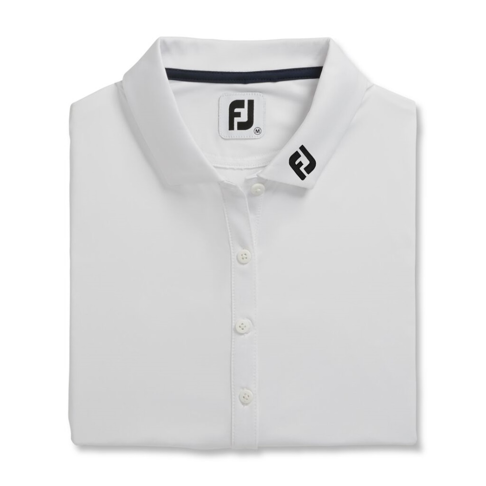 Solid Lisle - Gola Fj Tour Feminina Footjoy Pt Branco