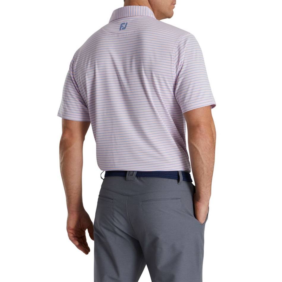 Stretch Lisle Risca De Giz Rosa-azul-branco Footjoy Pt