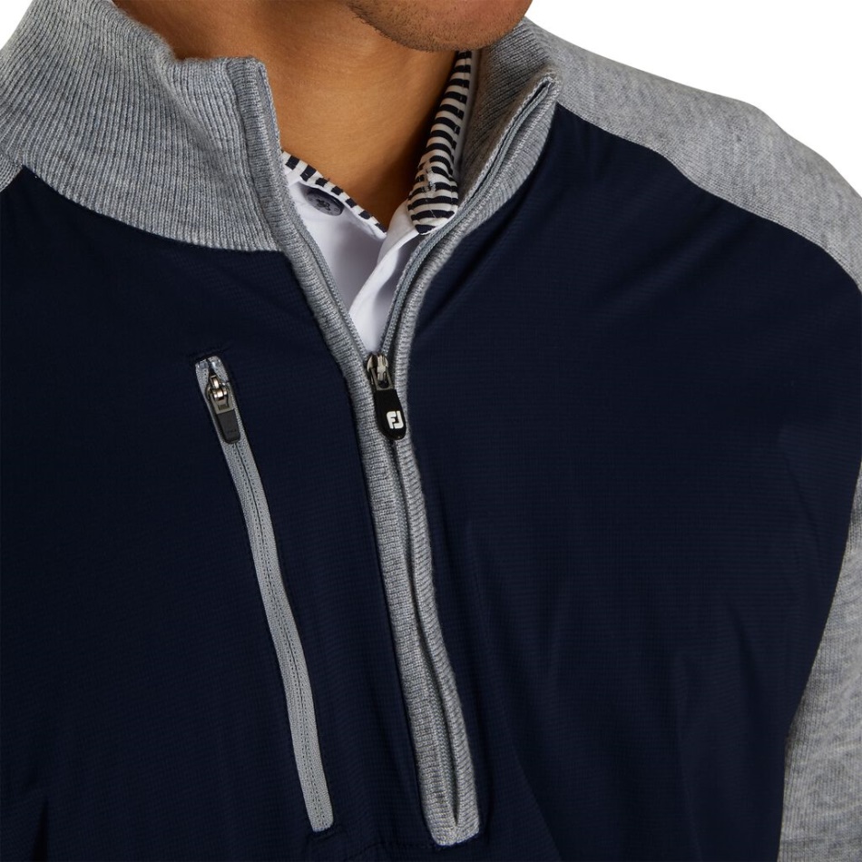 Suéter Footjoy Pt Tech Cinza Marinho