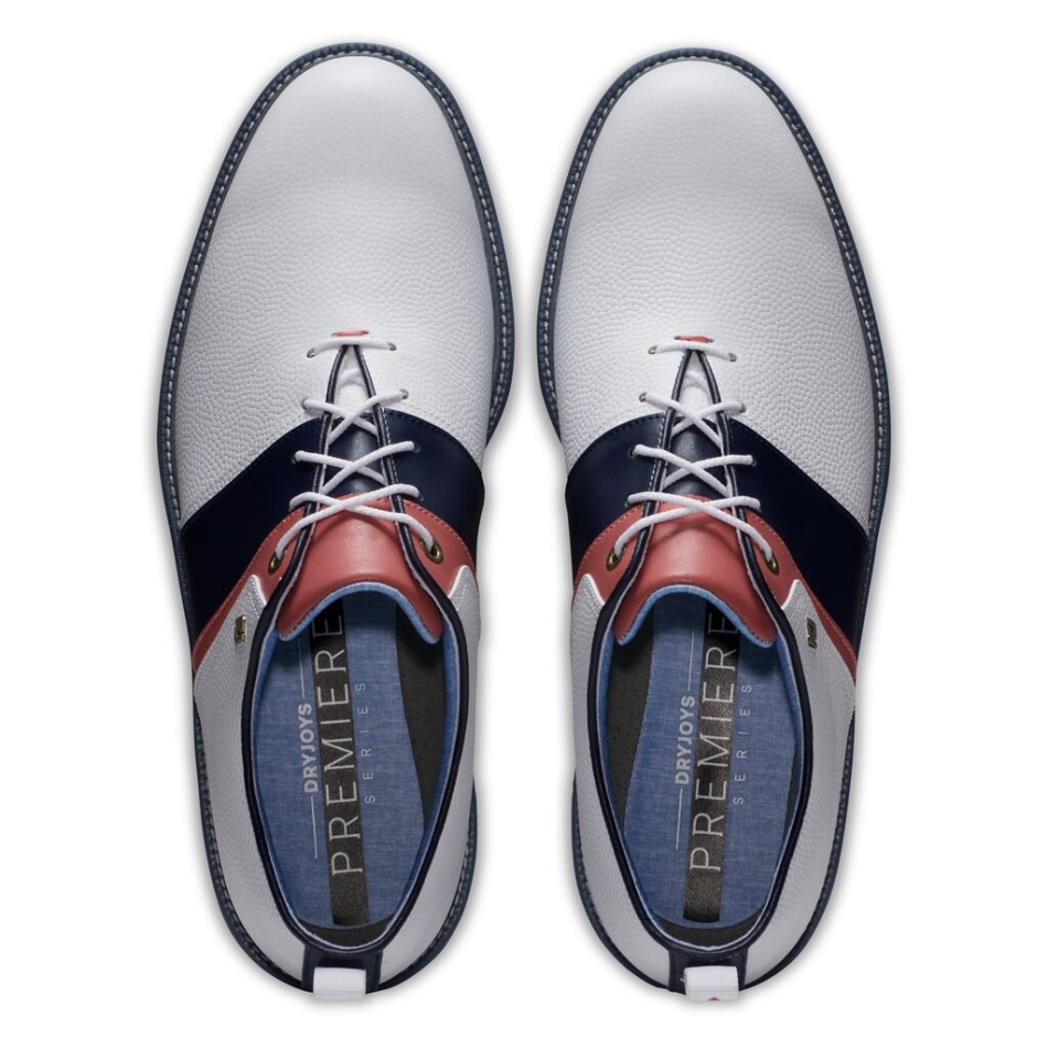 Série De Estréia Footjoy Pt Branco-coral-azul - Clássicos De Verão Packard