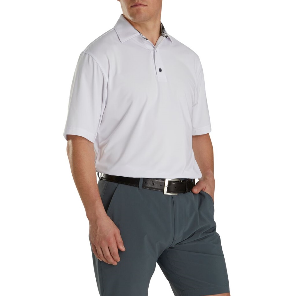 Sólido Lisle Colarinho Branco Footjoy Pt