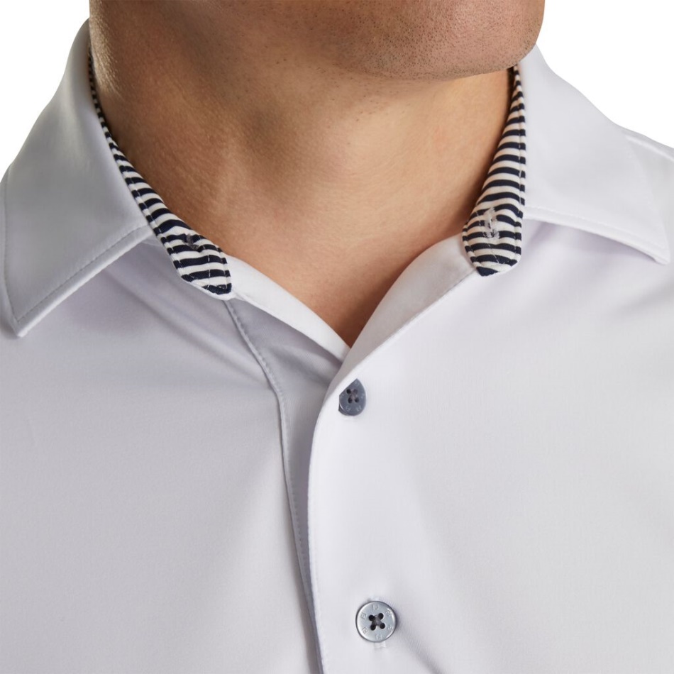 Sólido Lisle Colarinho Branco Footjoy Pt