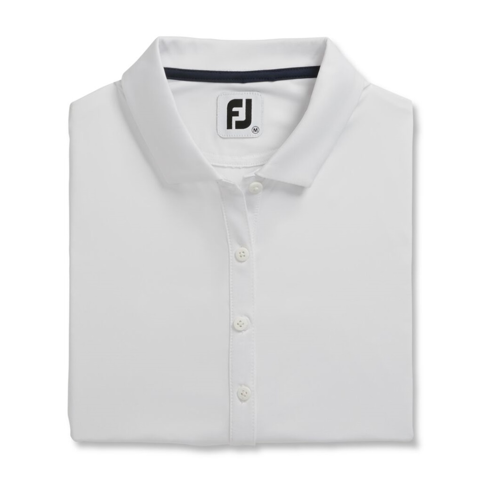 Sólido Lisle Colarinho Feminino Branco Footjoy Pt