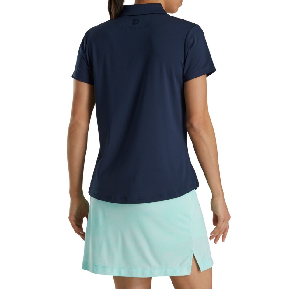 Sólido Lisle Colarinho Feminino Footjoy Pt Navy