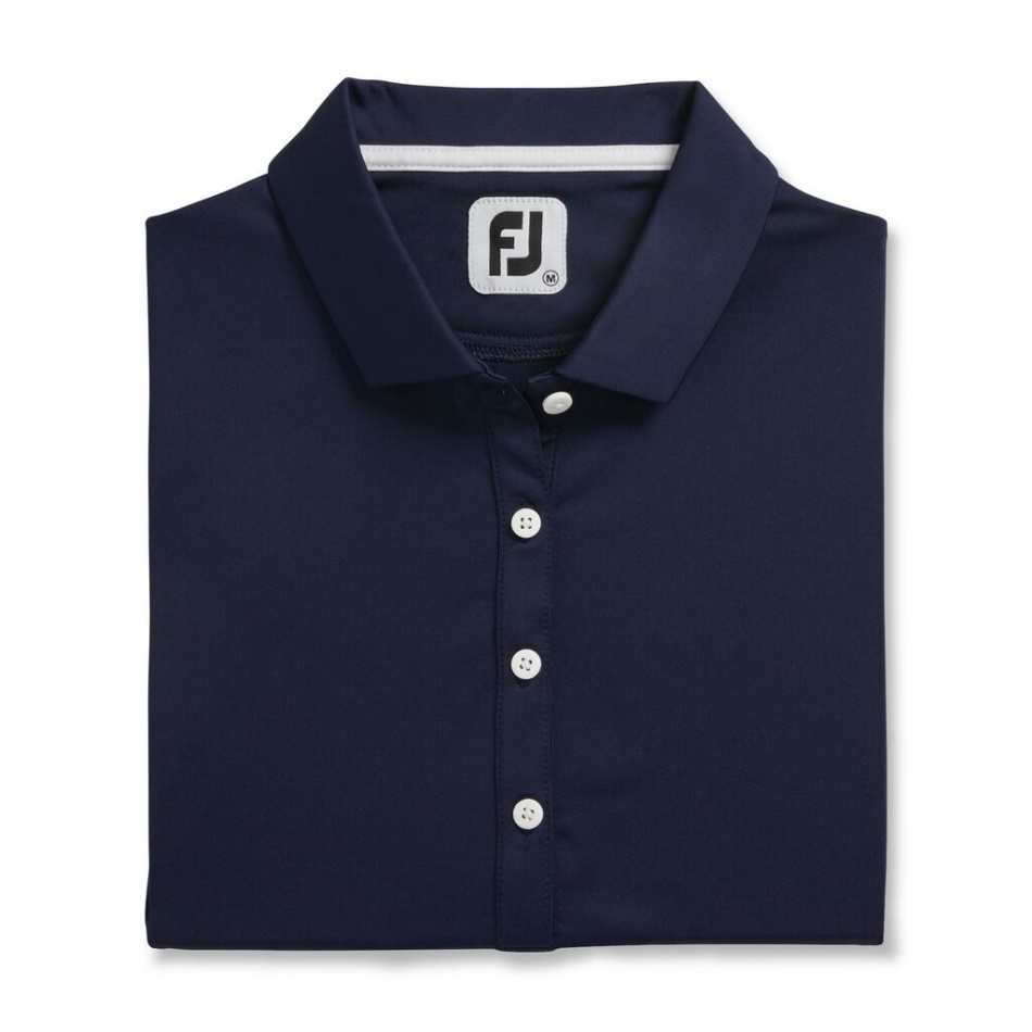 Sólido Lisle Colarinho Feminino Footjoy Pt Navy