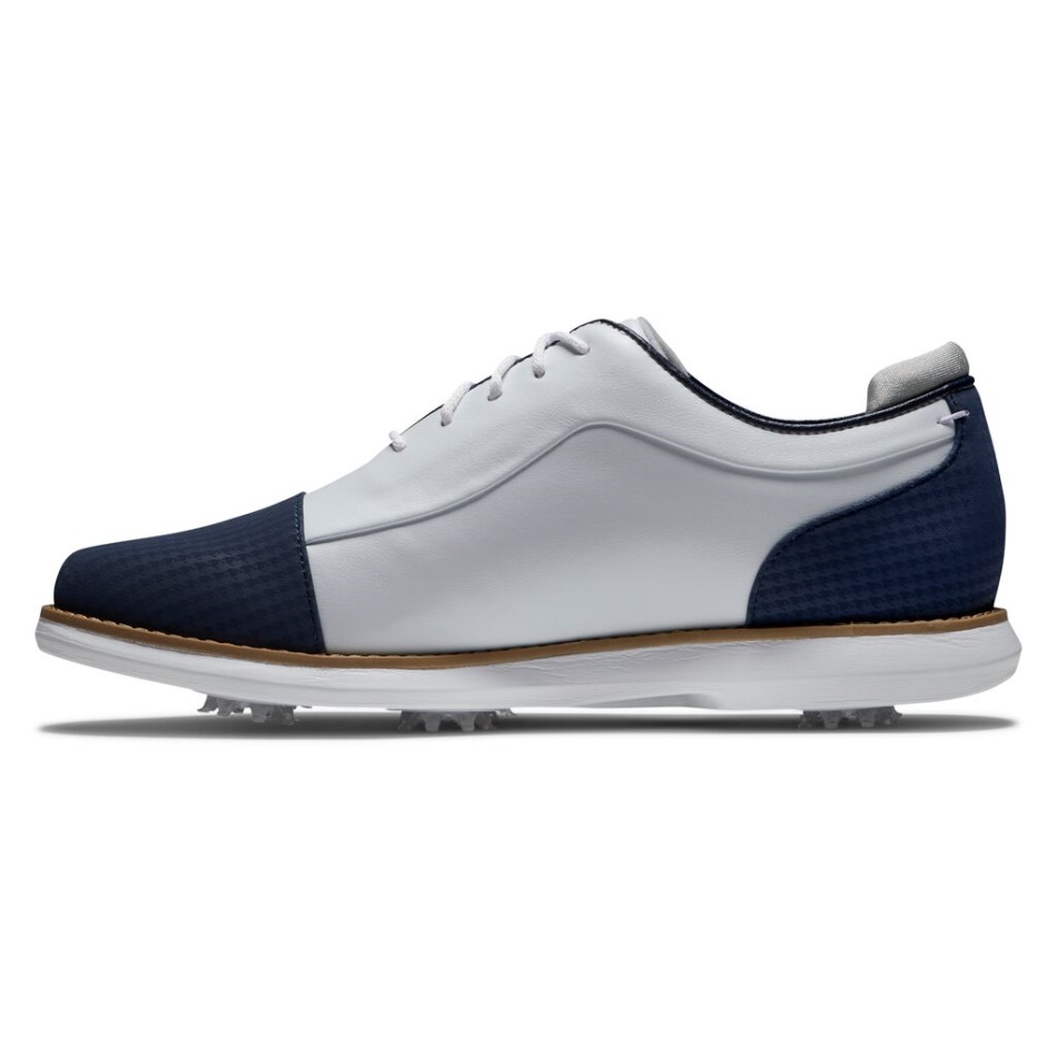 Tradições Cap Toe Mulheres Branco-marinho Footjoy Pt