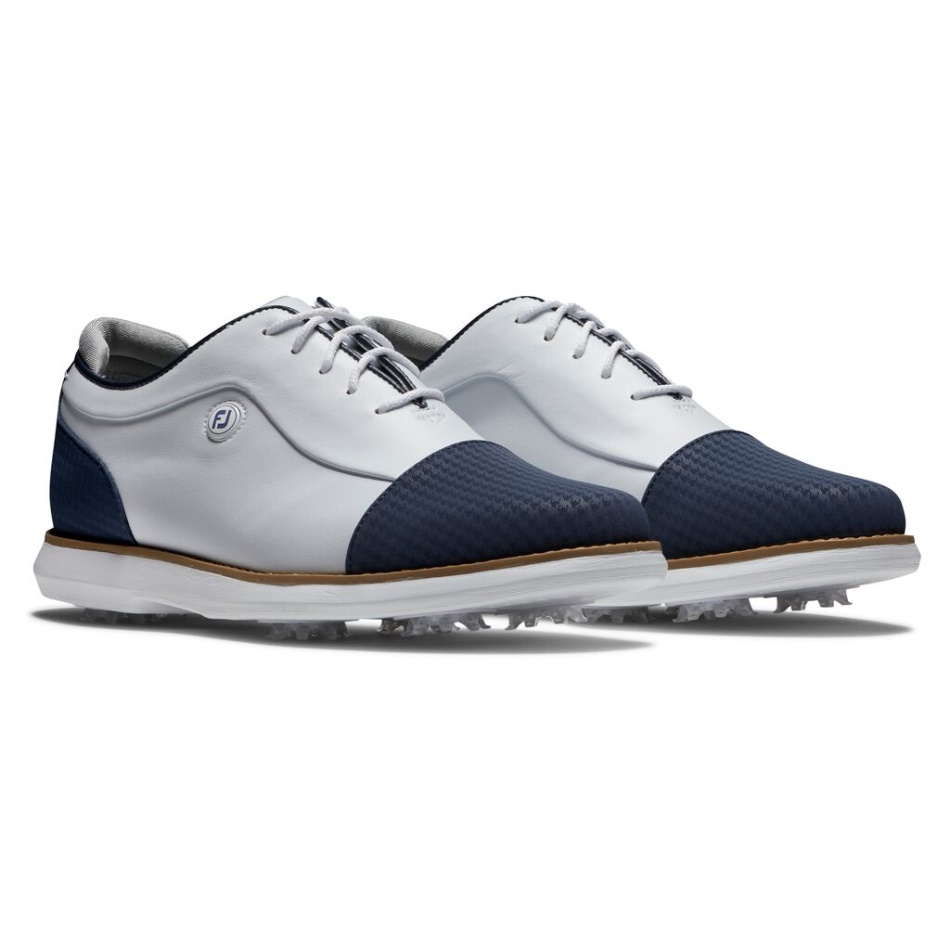Tradições Cap Toe Mulheres Branco-marinho Footjoy Pt