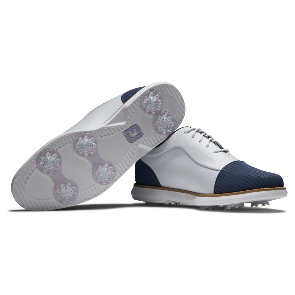 Tradições Cap Toe Mulheres Branco-marinho Footjoy Pt