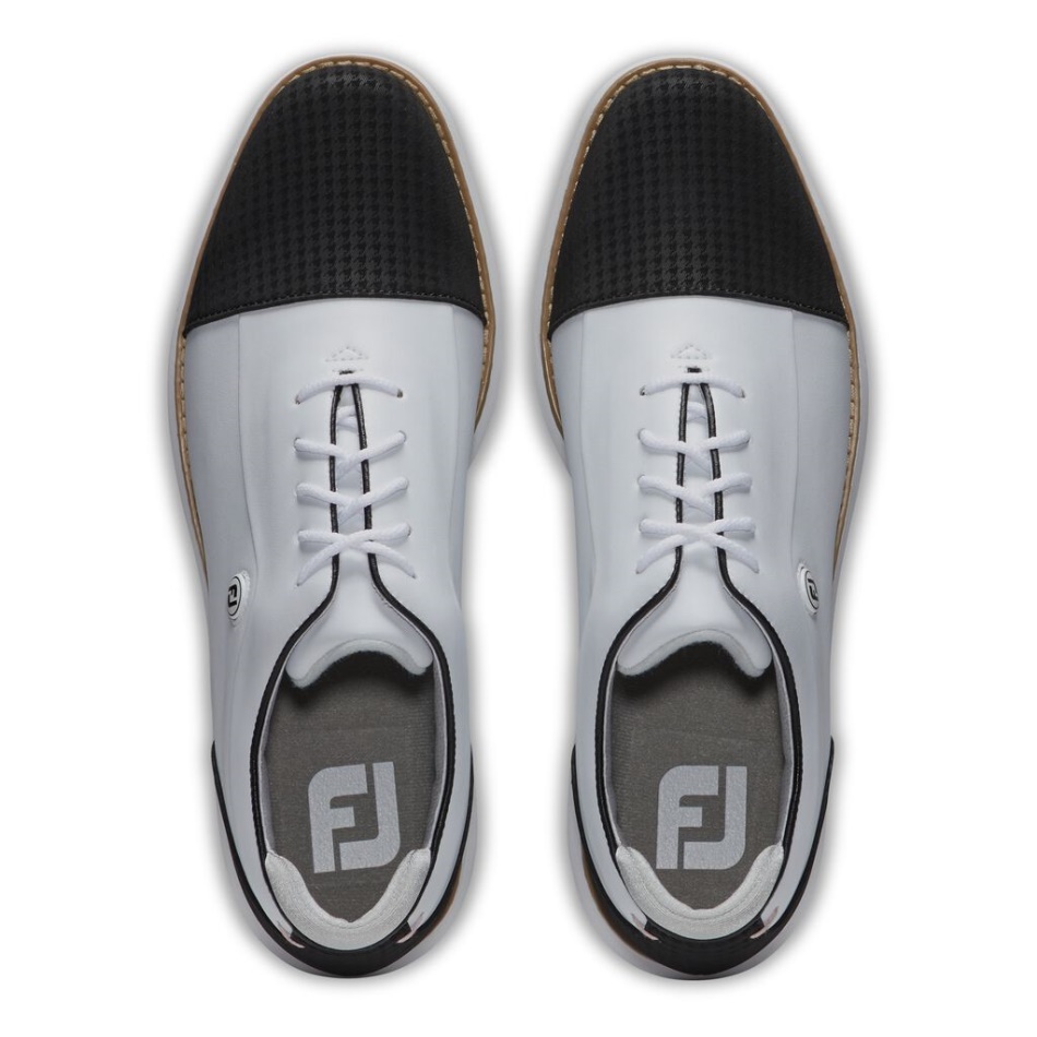 Tradições Cap Toe Mulheres Footjoy Pt Branco-preto