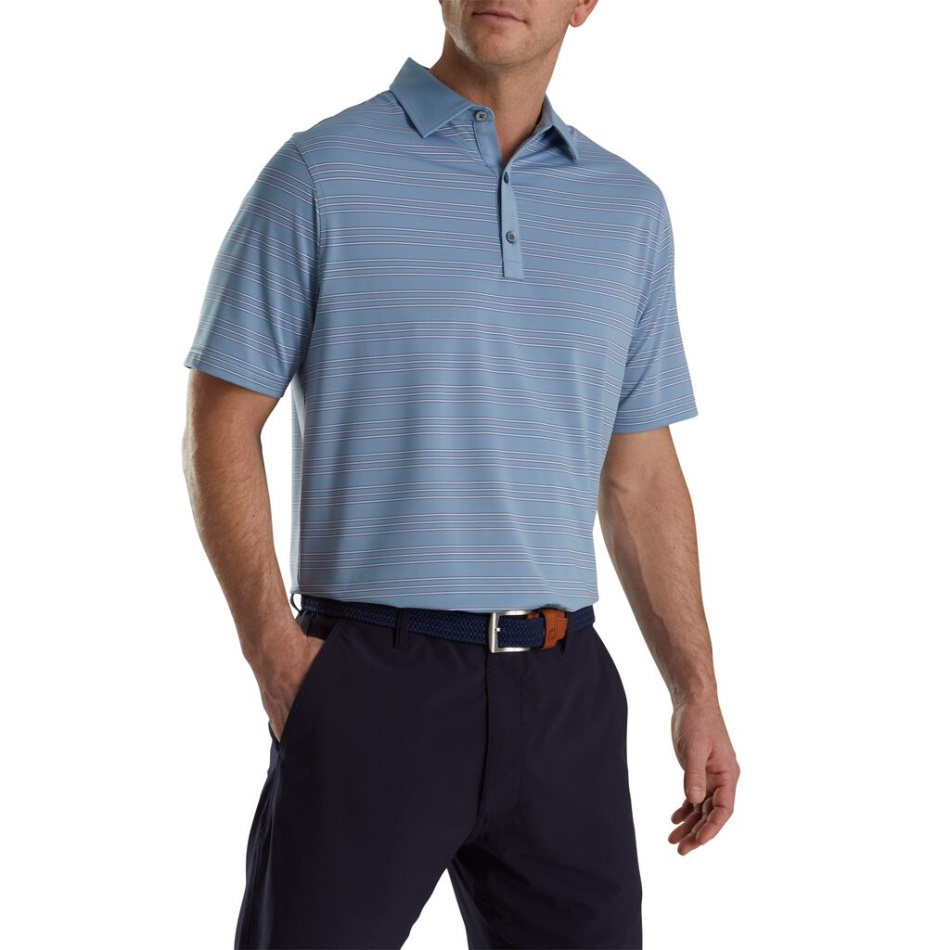 Trio Stripe Lisle Auto Colar Denim Footjoy Pt