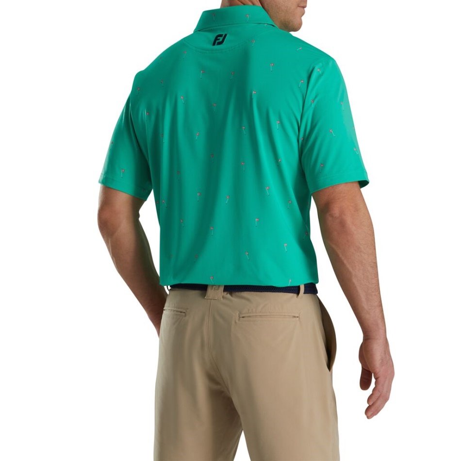 Verde Mar 18 Furos Impressão Lisle Auto Colar Footjoy Pt