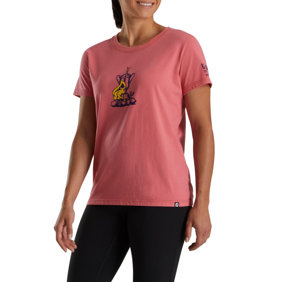 Vermelho 2022 Eua Camiseta Estampada Open Squirrel Feminina Estilo Temporada Anterior Footjoy Pt