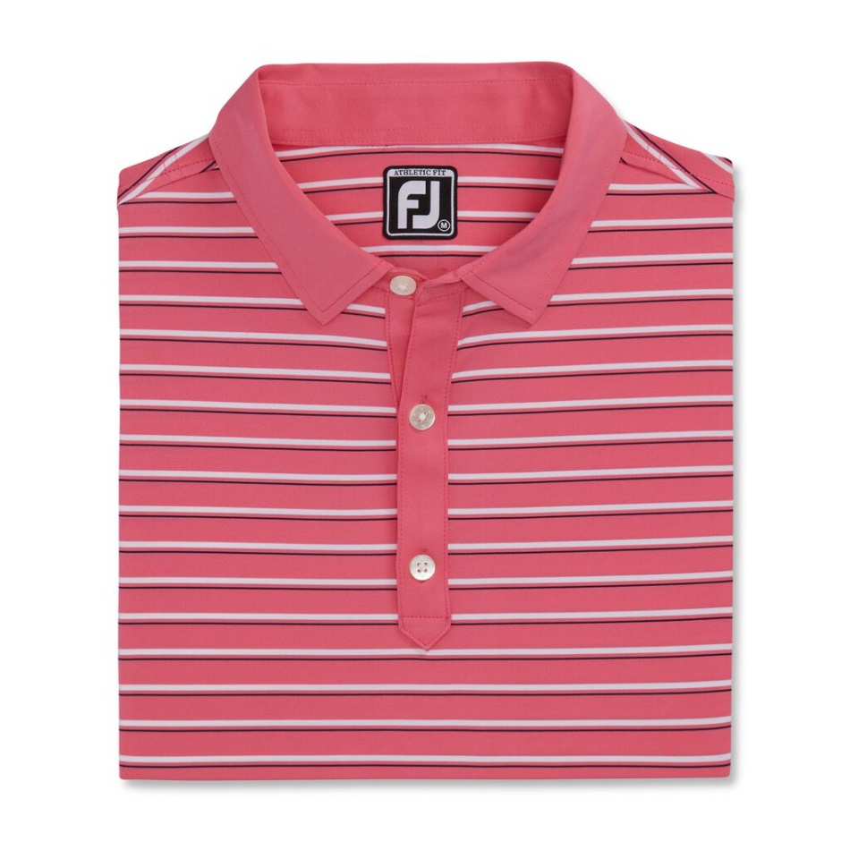 Watermelon Footjoy Pt Ajuste Atlético Colarinho Lisle Multilistras