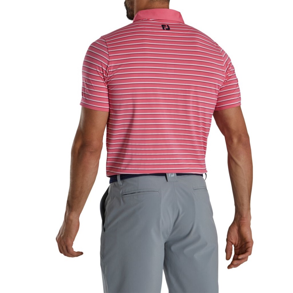 Watermelon Footjoy Pt Ajuste Atlético Colarinho Lisle Multilistras