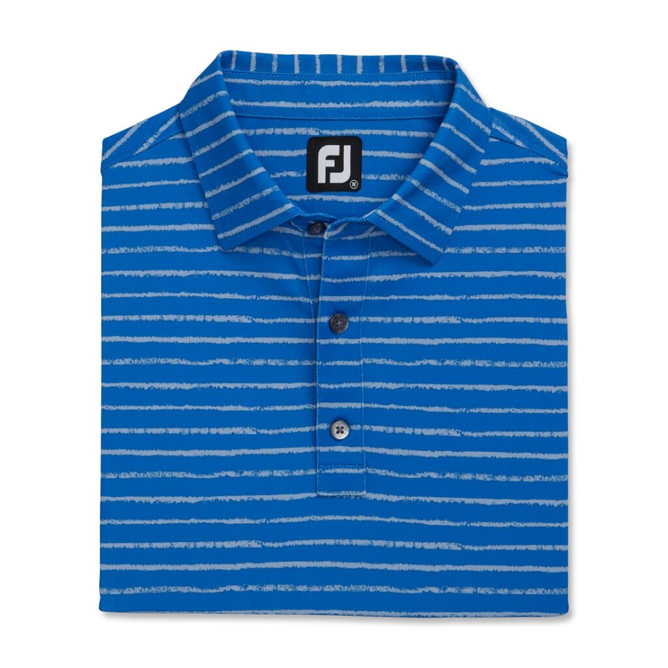 Estampa De Linha De Giz Estiramento Pique Autocolante Royal-dove Cinza Footjoy Pt