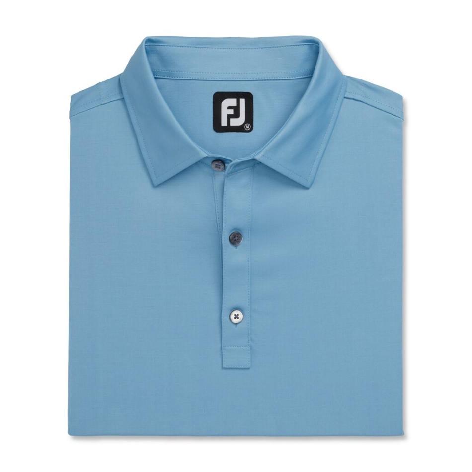 Fio Slub Azul Crepúsculo Sólido Colarinho Próprio Footjoy Pt