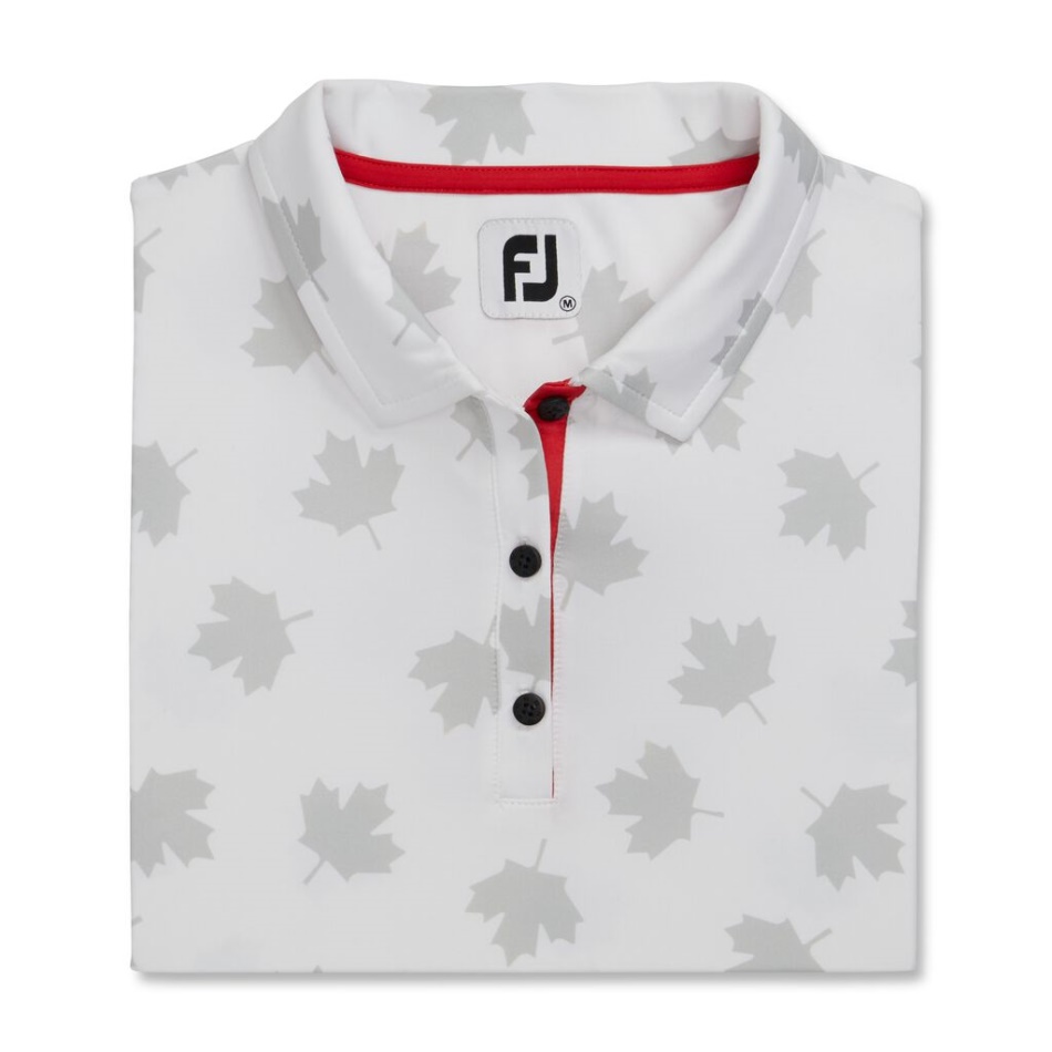 Branco-vermelho Footjoy Pt Estampa Folha Tonal Feminina