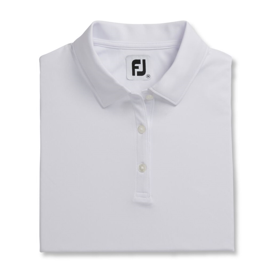 Footjoy Pt Prodry Interlock Camisa Sem Mangas Gola Branca Feminina