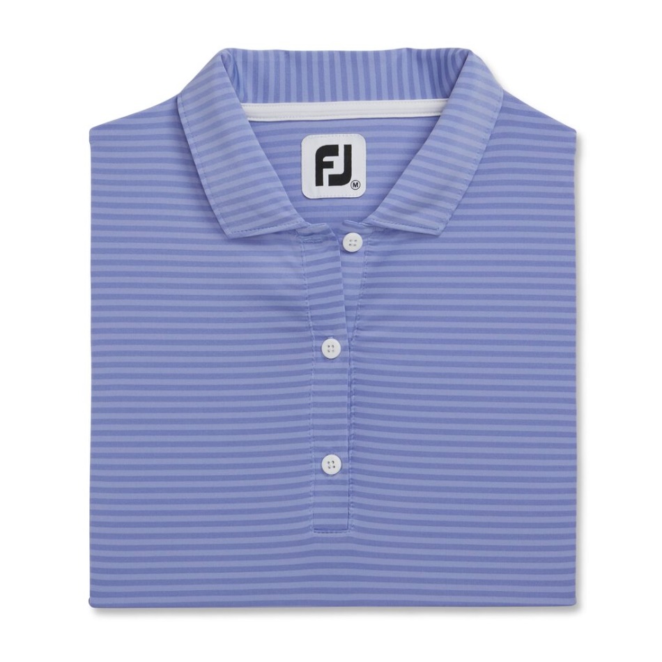 Footjoy Pt Manga Curta Listra Tonal Feminino Estilo Da Estação Anterior Violeta