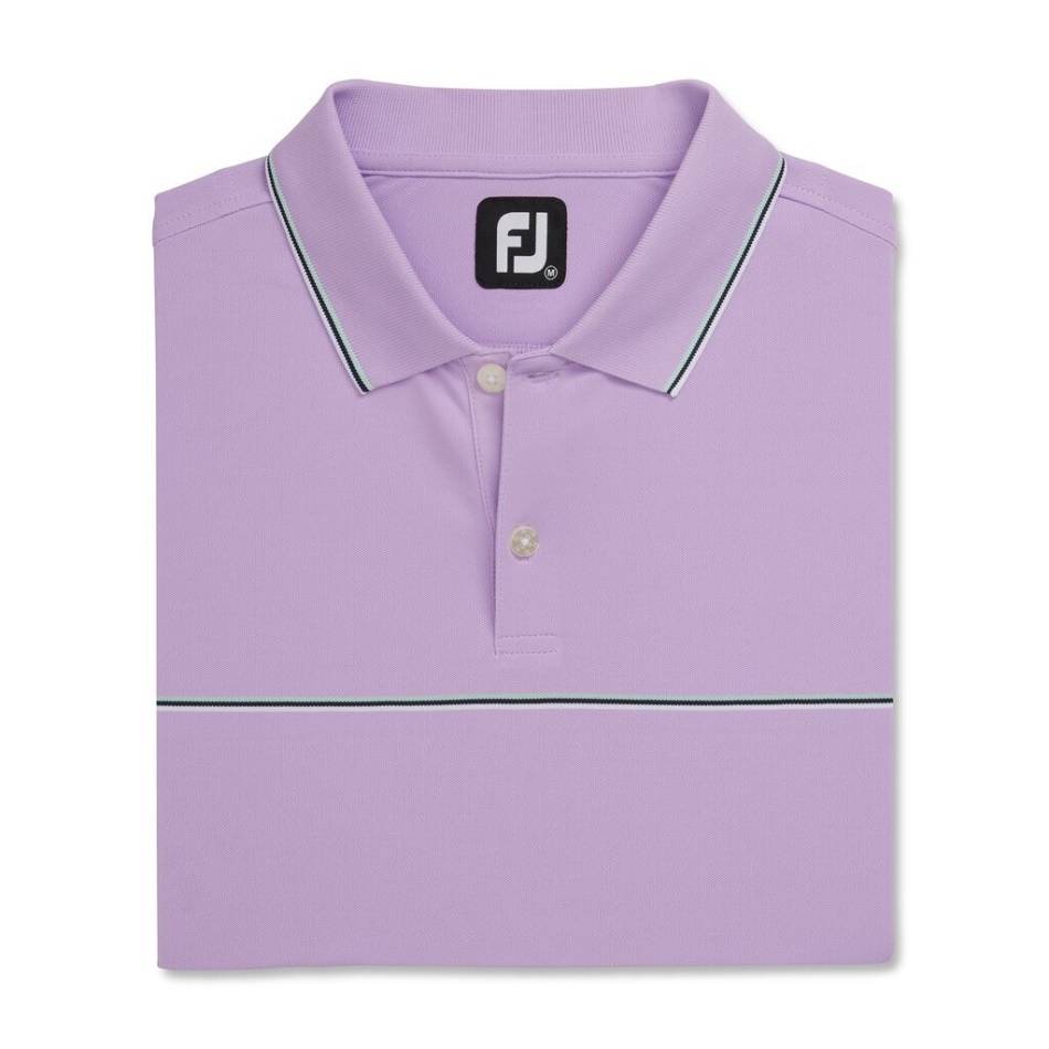 Footjoy Pt Pequenos Detalhes Gola Malha Piquê Elástica Lavanda